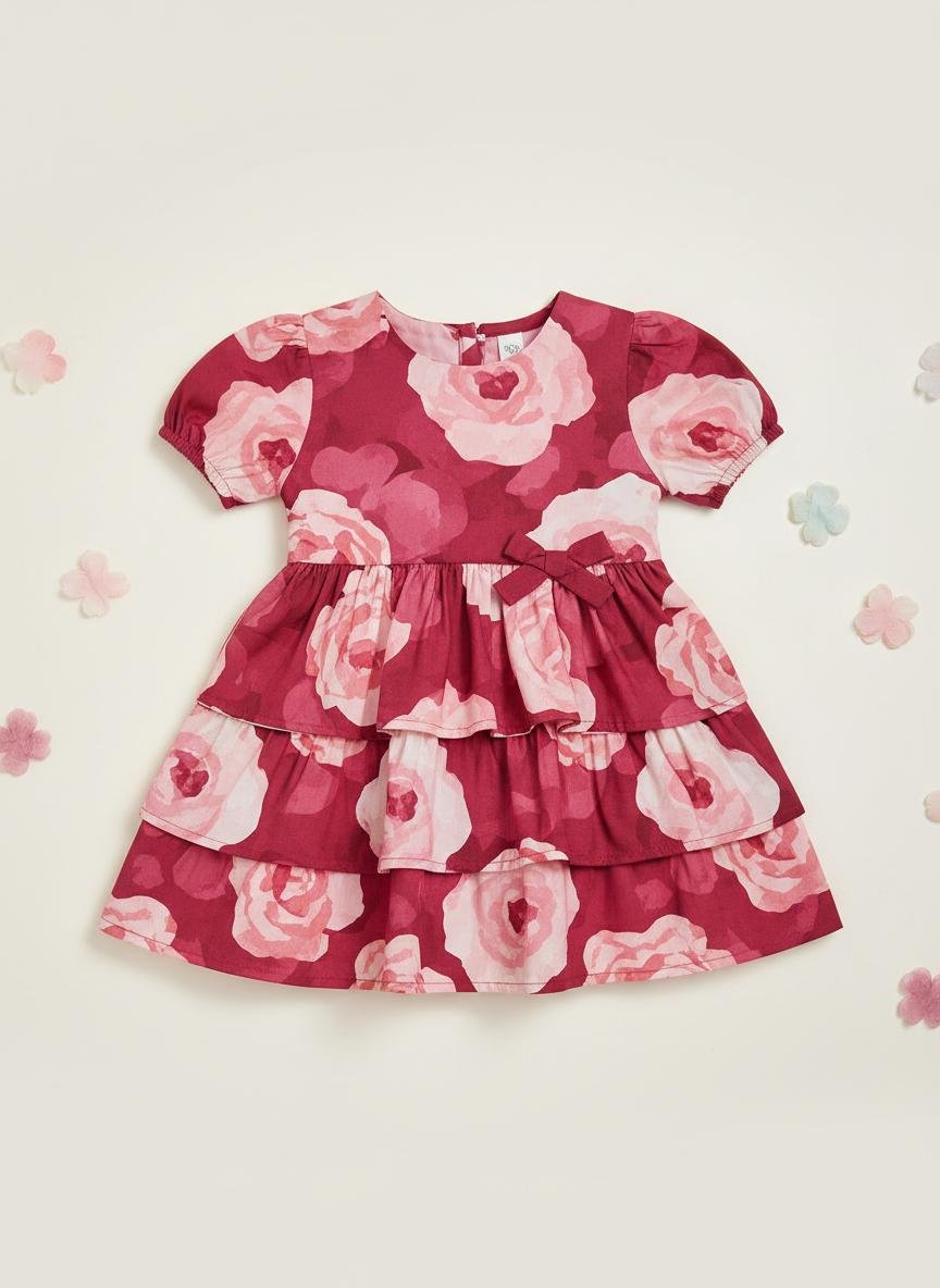Rose Petal Frock — premium baby girls lawn frock by BabeLawn