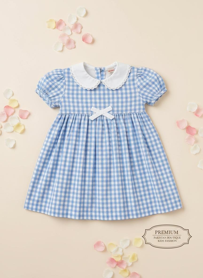 Baby Blue Frock — premium baby girls lawn frock by BabeLawn